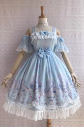 Sweetie Violet Unicorn's Secret Garden Print Rüschenschleife Süßes Lolita Jsk Kleid 7 Farben